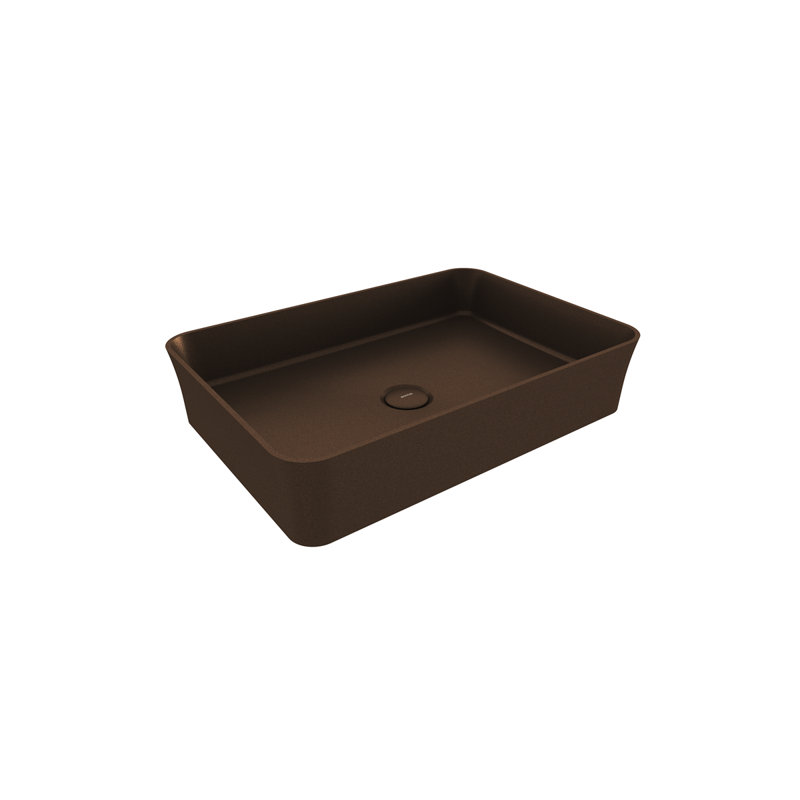 Sottile Slim Line Countertop Basin - 36x37cm, Matte Bronze