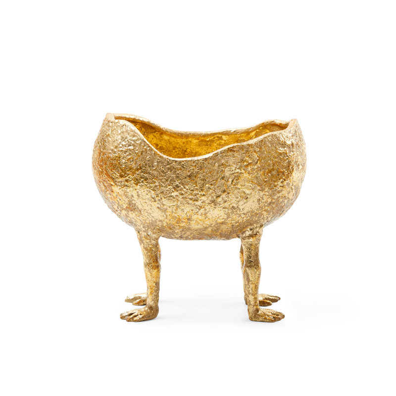 Tumbler Metal Decorative Bowl, Gold Leaf