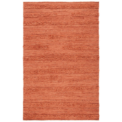 Hartzler Hand-Woven Flatweave Wool/Cotton Rust/Orange Area Rug