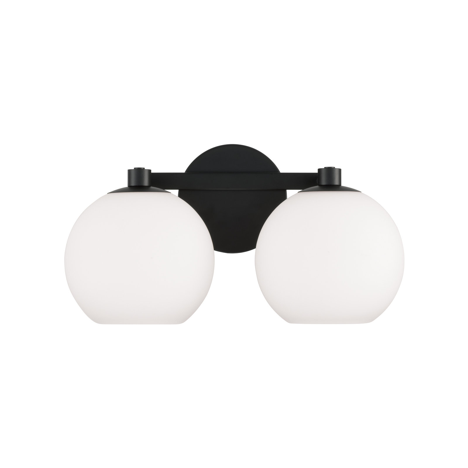 Ansley 2 Light Frosted Dimmable Vanity Light, Matte Black