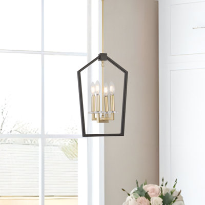 4 - Light Dimmable Lantern Geometric Chandelier