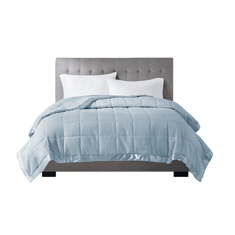 Couverture légère en duvet synthétique, Bleu, Grand lit