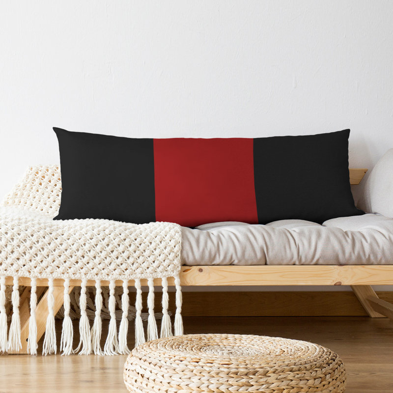 Oreiller de corps en polyester / polyester Arizona Football Stripes, Noir et rouge, Football San Francisco