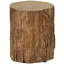 Tabouret de souche d'arbre et table d'appoint décorative avec plateau rond, table de bout en béton avec finition grain de bois pour l'intérieur et l'extérieur