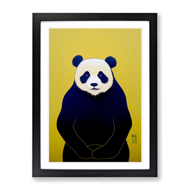 Panda Portrait Vol.1 - Wall Art, 34cm H x 25cm W x 2cm D, Oak