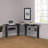 John-Adam L-Shaped Glass Steel Computer Desk