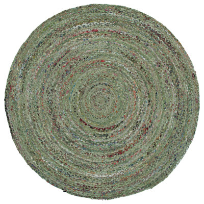 Braided Hand Woven Cotton Solid Color Indoor Rug