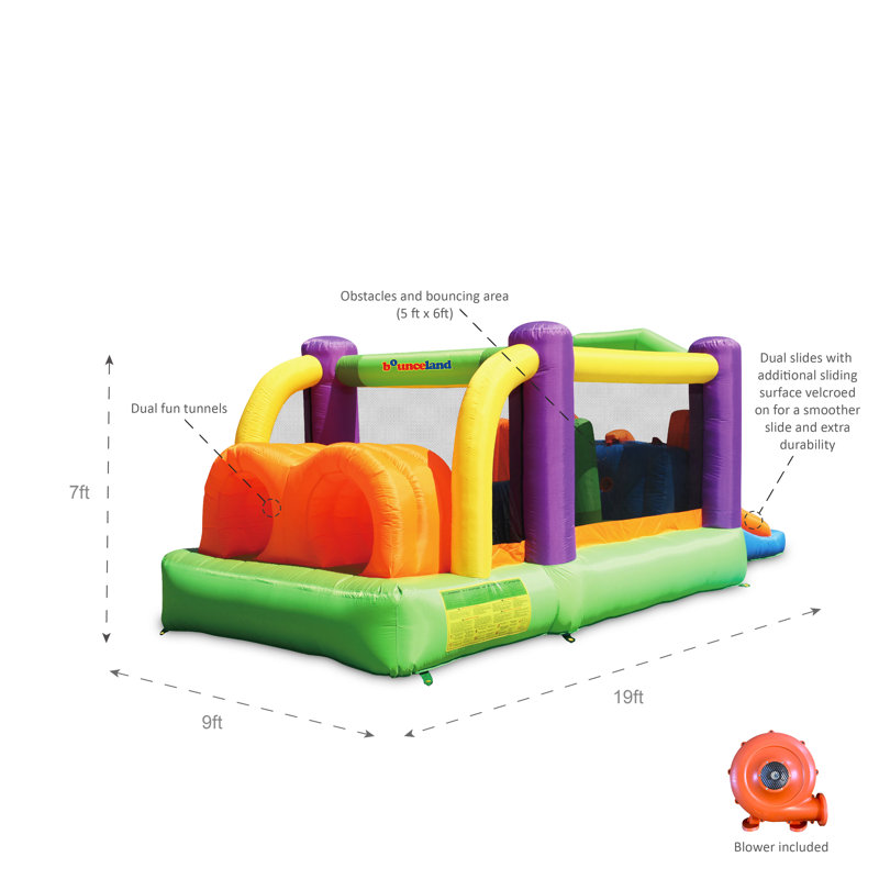 Inflatable 19' x 7' Obstacle Course Slide