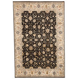 Hand Knotted Area Rug in Black And Ivory