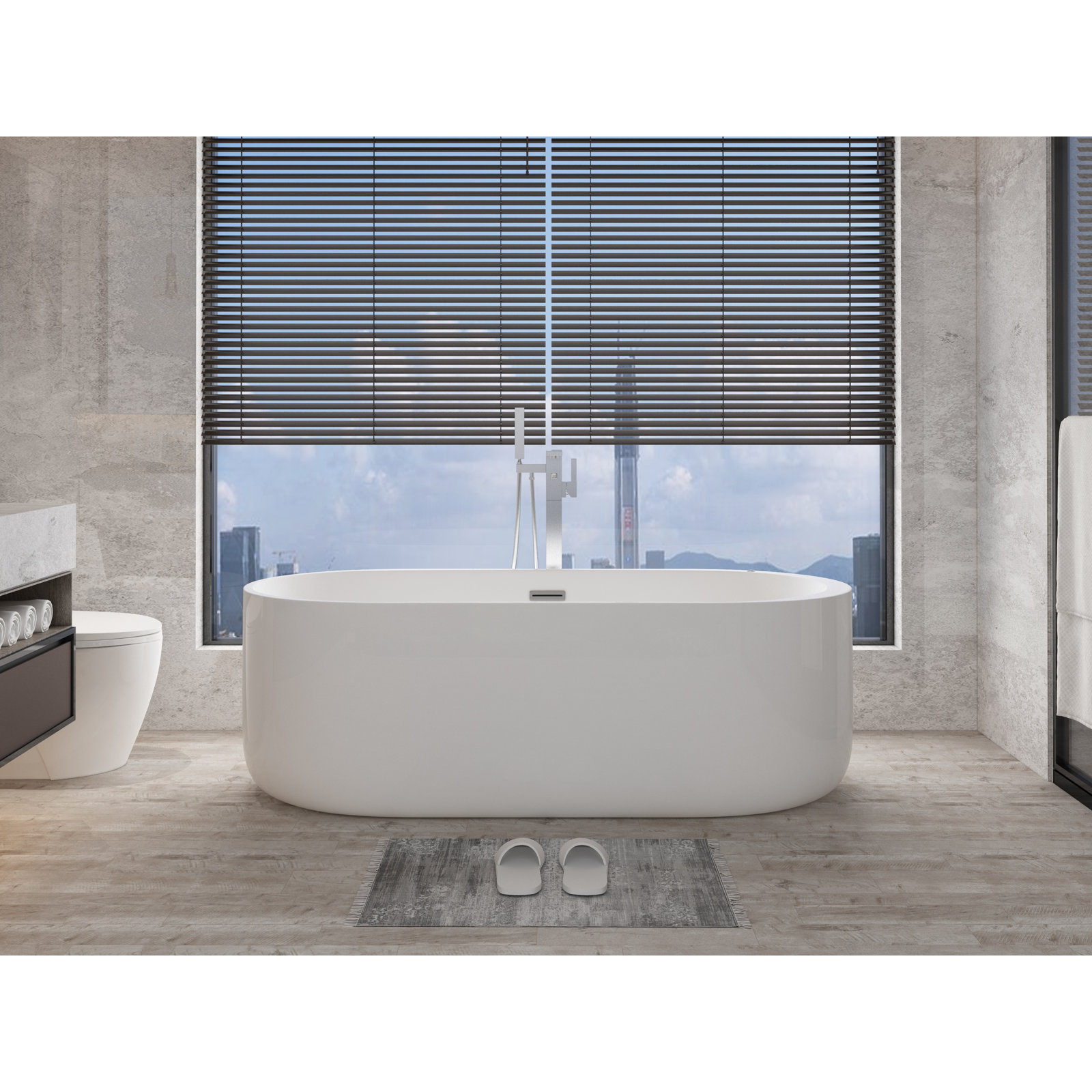 Contemporary-Modern 67'' Air Acrylic Bathtub