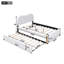 Lit plateforme double tapissier double avec lit gigogne simple, tête de lit en molleton berbère blanc et structure en bois massif-949178938-949178941