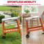Feasto  Stainless Steel Kitchen Cart Table with Wheels, Movable Grill Part with Foldable Side Table-1667392734