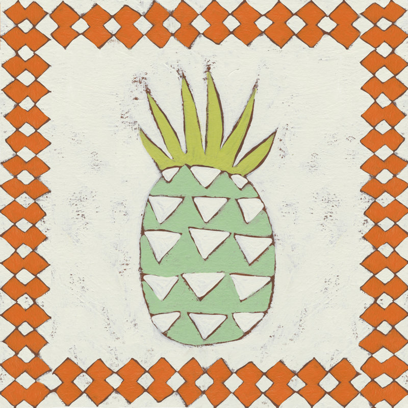 Pineapple Vacation I by Chariklia Zarris - Wrapped Canvas Painting, 91cm H x 91cm W