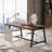 70.87", Modern Rectangular Conference Table For 6-8 People, Office Executive Desk With Durable Metal Frame, Large Work Surface For Boardroom & Team Collaboration – Rustic Brown & Black-1139011643