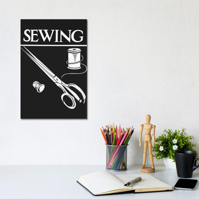 Sewing by Vintage Apple Collection - Wrapped Canvas Print