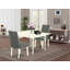 L'ensemble 3 pièces de table et chaises de cuisine contient une table de salle à manger rectangulaire avec Dropleaf et 2 chaises Parsons en tissu gris, lin blanc-106903485-106903481-109975324