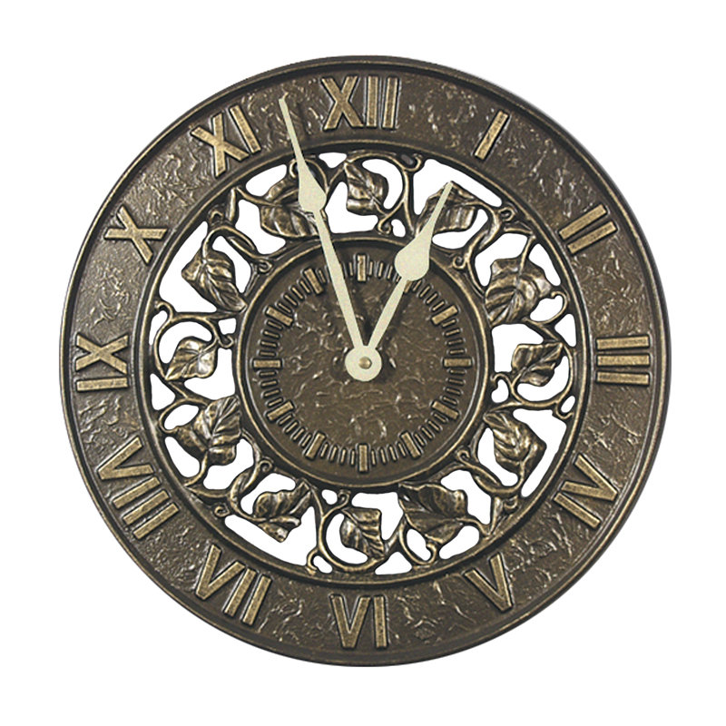 Ivy Silhouette Clock, Verdigris