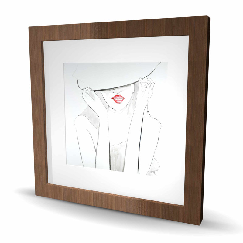 «Woman with Big Hat - Red Bathroom»