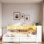 Lit de jour moderne avec 2 tiroirs de rangement, armoires de rangement, lumière DEL et ports USB-1812070646