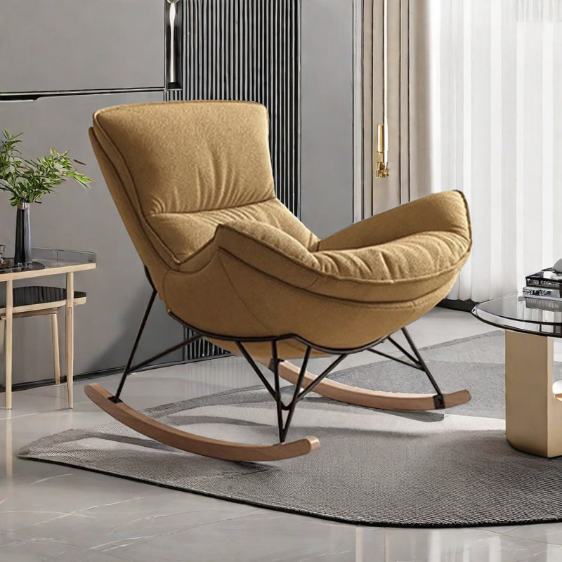 Chaise berçante de salon nordique simple, Jaune