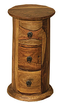 Solid Wood Block 3 - Drawer End Table