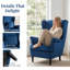 HOMCOM Modern Accent Chair Wingback Armchair High Backrest Blue