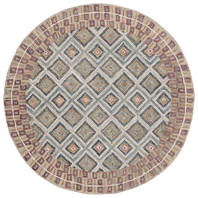 Tapis géométrique en laine touffeté à la main Deyoung