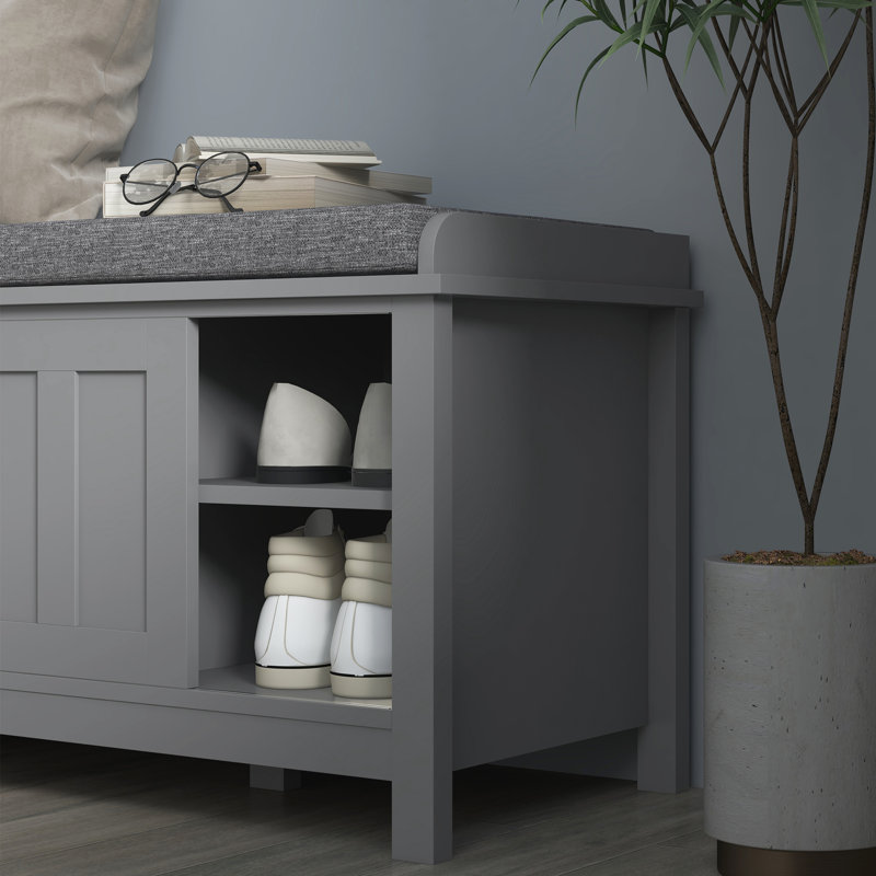 Banc de rangement pour 10 paires de chaussures, Gris