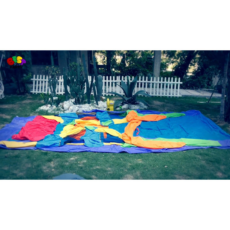 Colorful Inflatable Obstacle Course Bounce House with Slide