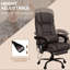 Chaise de bureau à haut dossier avec 6 vibrations, réglable, repose-pieds inclinable, revêtement brun inclinable réglable, couleur