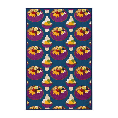 Washable Acai bowls Desserts Area Rug