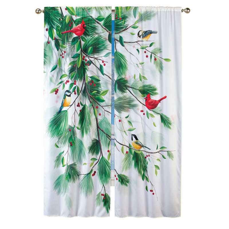 The Holiday Aisle® Deamber Polyester Semi-Sheer Curtain Pair | Wayfair