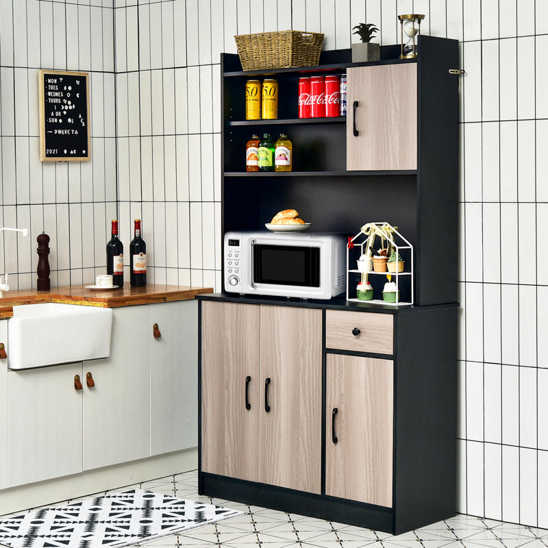 Tucci 180 cm H Kitchen Pantry, Black