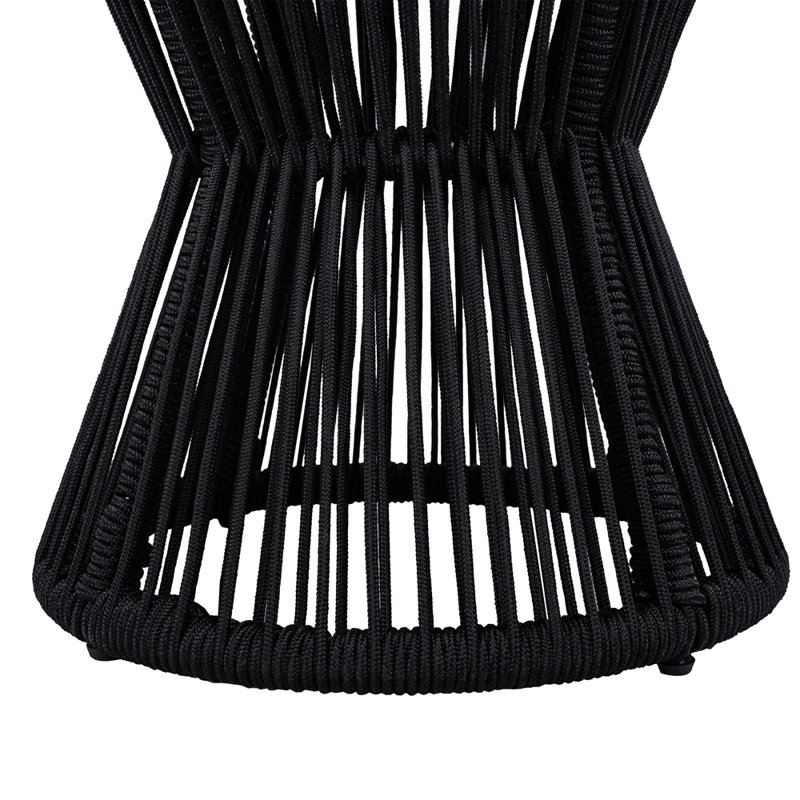 Table d'appoint d'extérieur Scott Living Nara en bois d'acacia et corde tissée, ensemble de 2, Noir