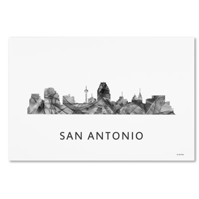 « san antonio texas horizon wb wb-bw » par marlene watson, impression sur toile tendue