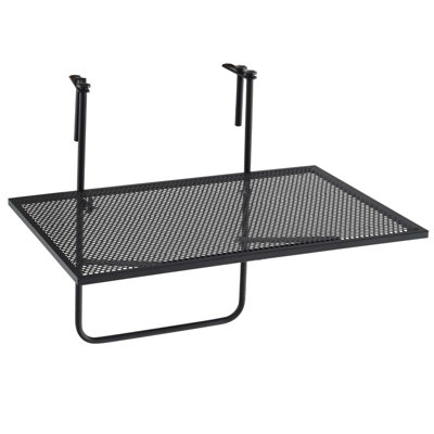 Balcony Railing Table With Adjustable Hooks Hanging Folding Deck Table Plant Stand by Ebern Designs