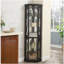 Vitrine de coin lumineuse - Vitrine de salon, objets de collection antiques, rangement pour verres à vin et à bar - Design élégant d'angle avec lumières incluses - NOIR-873959411