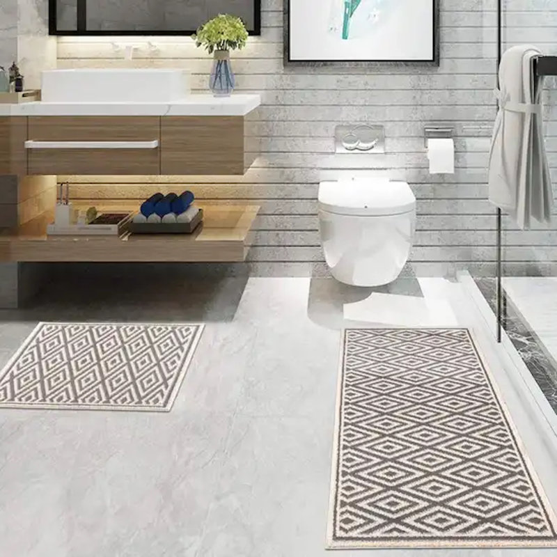 Ensemble de 2 tapis antidérapants lavables Idriz