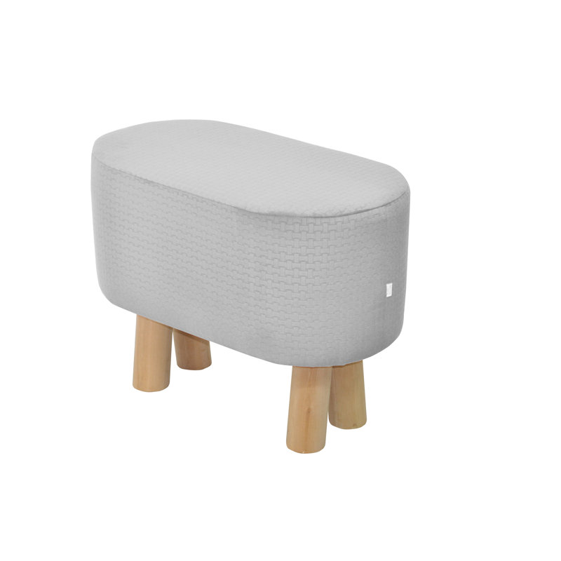 Kivi Polyester Blend Upholstered Bench, Grey