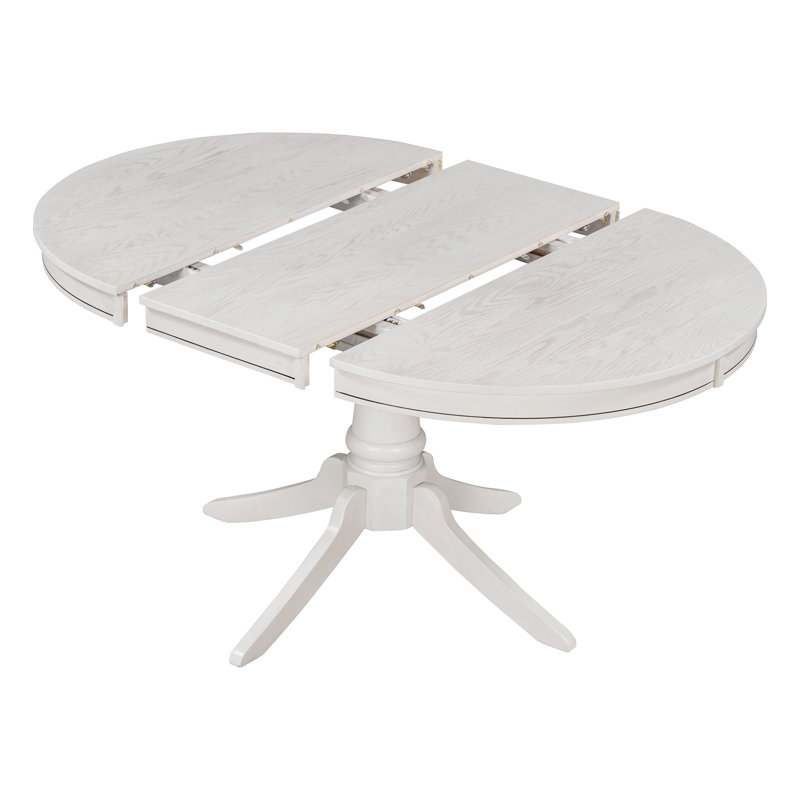Ensemble de table de salle à manger 5 pièces Retro, Blanc antique, Beige