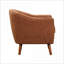 Chaise d'appoint Mid-Century moderne pour adultes, dossier tapissier en chenille, pieds en bois massif brun noyer pour le salon et la chambre à coucher-1384914211