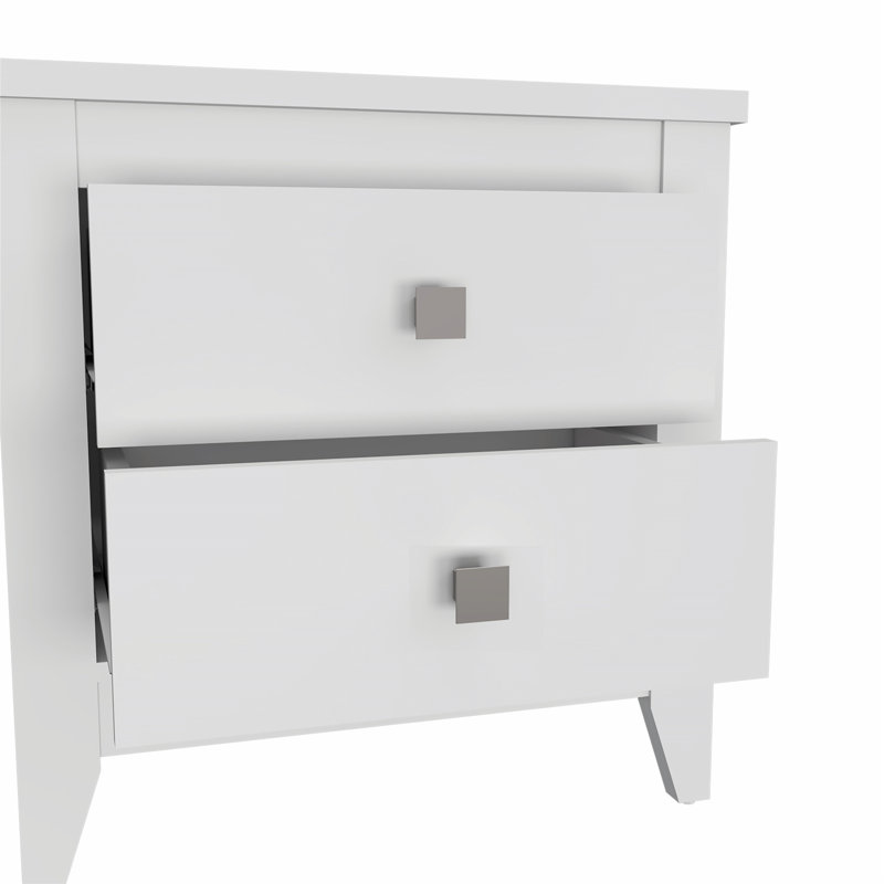Stevonte 26.62'' W Metal Nightstand, White