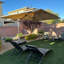 Parasol d'extérieur carré en porte-à-faux double 12 pi avec base et housse de parasol, beige-1894668916
