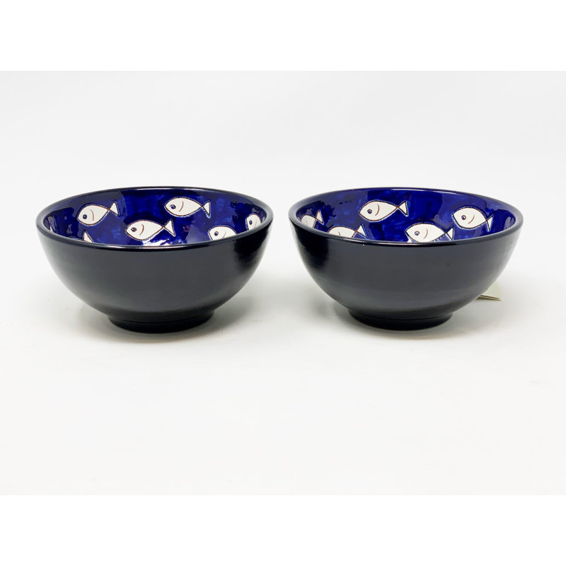 Blue & White Fish - Appetiser Bowl - White Fish - Set Of 2