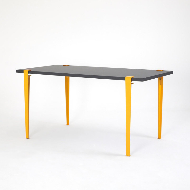 Table repas, Noir, noir, noir, noir, H 29,48 po x L 29,48 po x l 58,95 po, Jaune