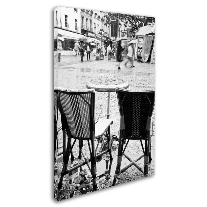 «Paris Cafe for 2», reproduction de photo sur toile tendue, H 47 po x l 30 po x P 2 po