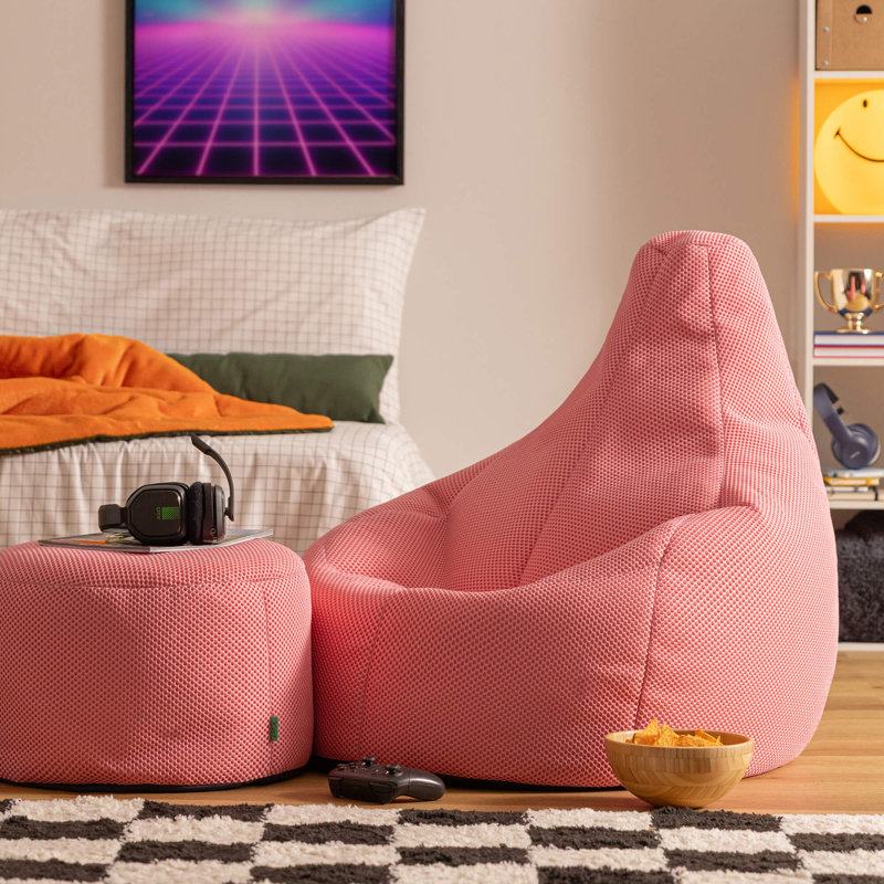 Mesh Refillable Bean Bag Set, 85" H x 84" W x 87" D D , Pink