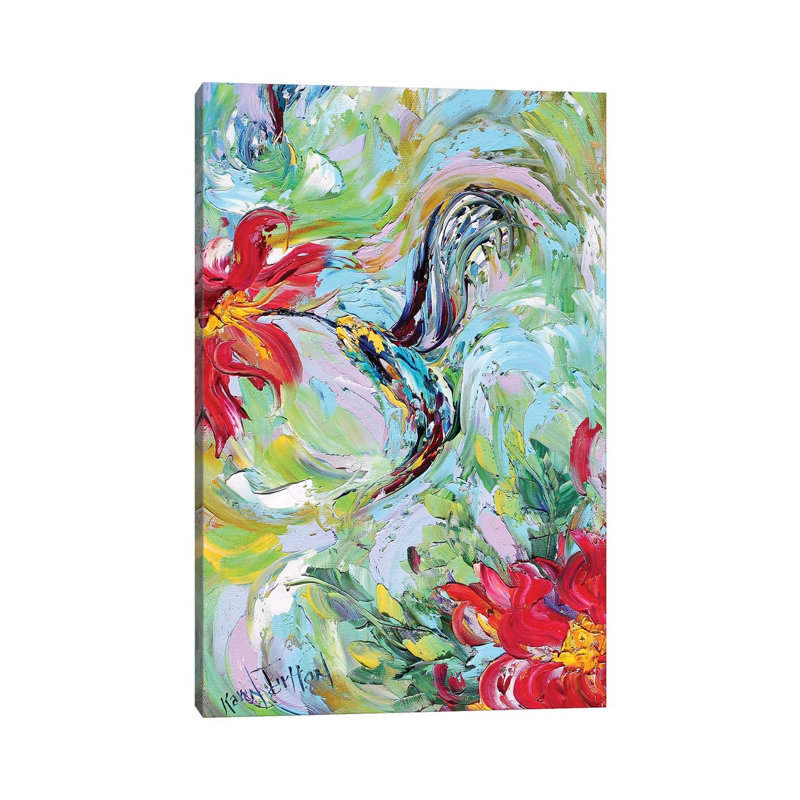 Hummingbird Giclee Native Resolution by Karen Tarlton - Wrapped Canvas Painting, 101.6 cm H x 66.04 cm W x 1.91 cm D