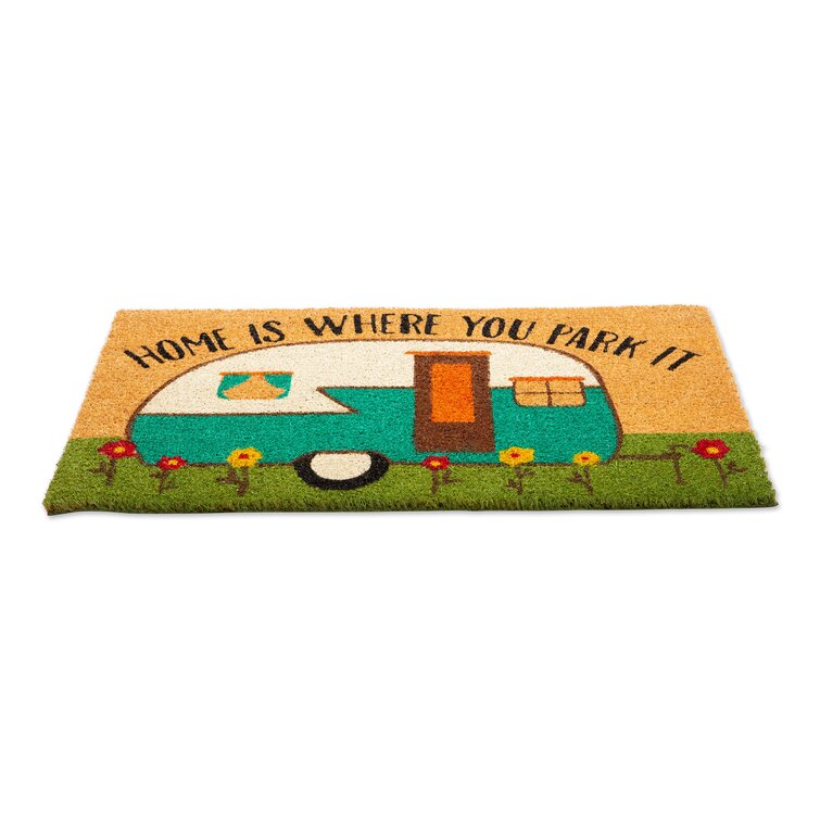 Coir Door Mat 30in x 18in - Happy Camper