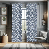 Woodland Floral Semi-Sheer Rod Pocket Curtain Panels